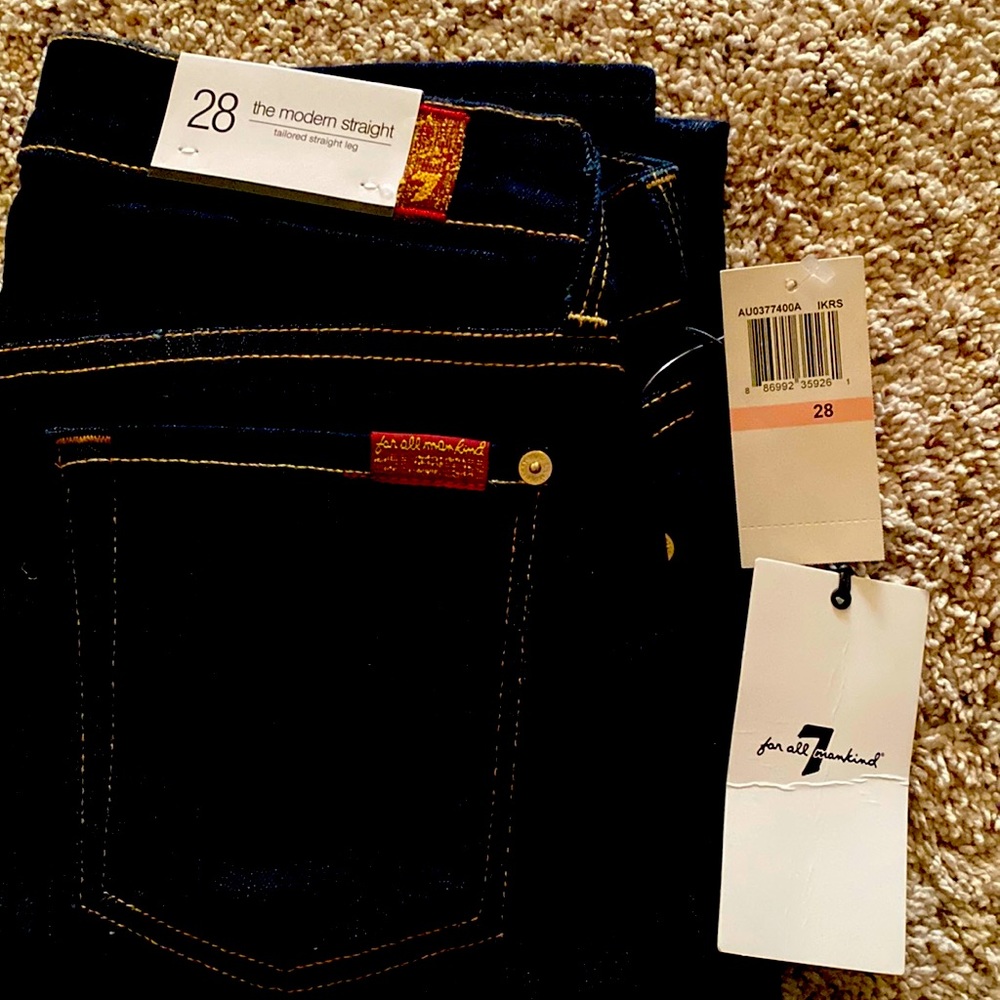 Seven for all Mankind  modern straight  leg  dark wash jeans